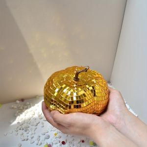BETTERFORM Đầy màu sắc Đồ trang trí bí ngô gương Tinh tế Kích thước nhỏ Bí Ngô Disco Ball Chất lượng cao Đồ trang trí nhà hình bí ngô Tiệc Halloween