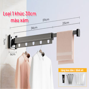 Thanh Phơi đồ giá treo quần áo bằng kim loại thiết kế thông minh tiết kiệm không gian gấp khúc chắc chắn