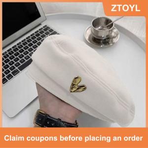 【ZTOYL】 หมวกเบเร่ต์ผ้าฝ้ายสำหรับผู้หญิงหมวกเบเร่ต์ผ้าฝ้ายลายสก๊อตฝรั่งเศสแนวสตรีทฤดูใบไม้ร่วงฤดูหนาวหมวกเบเร่ต์ทรงแปดเหลี่ยม