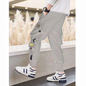 Kids Cargo Jogger Pants For Boys Girls Loosejogging Pants Baggy Trousers Pocket Pantalon 5-12 Years Loose Cotton Slacks Pants