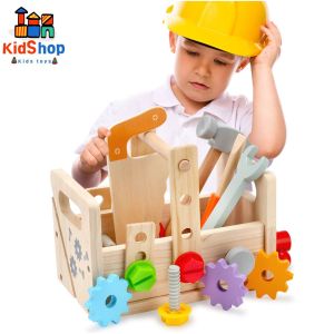 Mini Wooden Tool Bench/Workbench Set/Carpentry Toy for Kids Toddlers/Pretend Play Mainan Kotak Alat