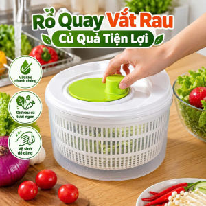 Rổ Vắt Rau Nhanh Gọn Không Cần Điện – Quay Làm Ráo Rau Củ Quả Tiện Ích Cho Gian Bếp