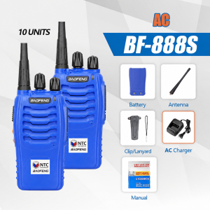 Baofeng Radio BF-888S Walkie Talkie Set of 10 UHF Two Way Radio Long Range Handset Radio 16 Channels Transmitter Connect with BF-T20 C50 Interphone