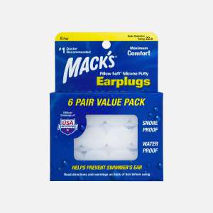 Macks Pillow Soft Silicone Putty Earplugs 2 Pair White | Ear Plugs Cover Anti Noise For Sleeping Swimming Penutup Telinga Kalis Bunyi Bising 耳塞防噪音睡眠