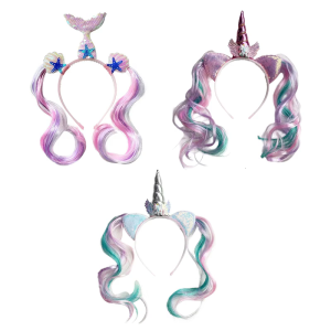 Children Horned Headband With Lovely Sequined Tail Great For Birthday Party Gathering And Costume Event Dressingup