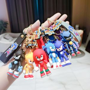 Sonic Doll Cartoon Keychain Color Doll Ladies Bag Pendant Accessories Car Key Chain Ring Charm Creative Gifts