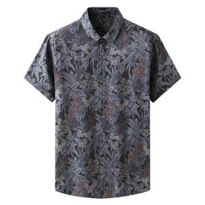 60-175KG Men Plus Size Loose Collar Short Sleeve Tops Man Casual Oversized Big Size Beach Hawaii Floral Printed Shirts