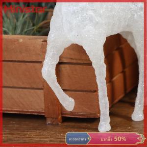 Ministar คริสตัลกวางคริสต์มาสป่า Elk สีขาวแฟลชทองตกแต่งโต๊ะสำหรับบ้าน