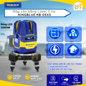 Máy cân bằng Laser 5 tia Kingblue KB-05XS (Tặng kèm Tripod 1m2) - Hàng chính hãng