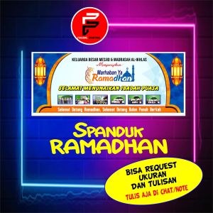 Spanduk Marhaban Ya Ramadhan / banner Ramadhan/ Spanduk Puasa / Spanduk Custom ukuran 100 x 50 cm