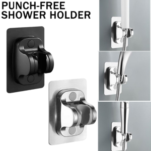 Shower Head Holder Self-adhesive Shower Head Holder Adjustable Punch Free Bathroom Bidet Shower Head Stand Bracket Wall Mounted Kitchen Accessories