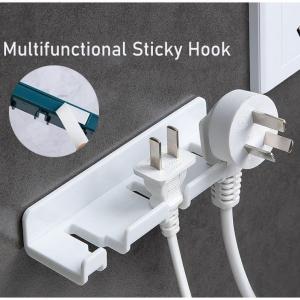 Multifunctional Sticky Hook Wall Strong Adhesive Plug Hook Power Cord Storage Mount Bracket