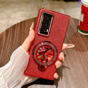 Ring Bracket For Honor Magic V2 Case Luxury Flash Powder Carousel Protection Cover