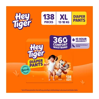 Hey Tiger Pants XL Diaper Case - XL (13-18 kg) - 138 pcs - Diaper Pants
