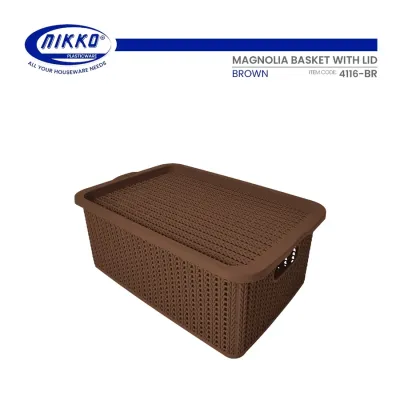 Nikko Magnolia Multifunctional ORGANIZER （BASKET） with Cover PLASTIC RATTAN