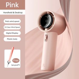 JISULIFE Handheld Fan Pro1 Pro1S Rechargeable 100 Gear Wind Speed Metal Body Digital Display JISULIFE Handheld Fan PRO1S with Visual Digital Display Small Body 5000mAh Battery Hurricane Technology Turbocharging Air Guide System.
