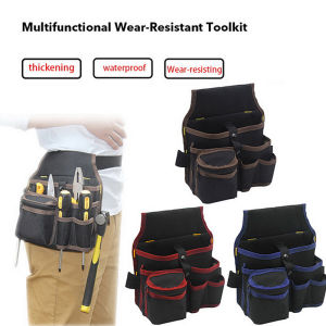 Manooby Hardware Waist Tool Storage Bag Kit Multi Pocket Canvas Oxford Toolkit Electric Drill Bag Multifunctional Electrician Tool Bags