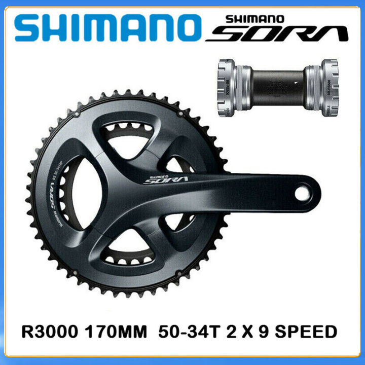 SHIMANO SORA R3000 Crankset 2x9 Speed 165mm 170mm 175mm Crank 50 34T Chainring Road Bike RS501 BB Bottom Bracke Bicycle Accessories store Lazada Lazada PH