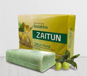 SABUN MINYAK ZAITUN TAZAKKA 90GR PELEMBAB KULIT KERING SABUN MANDI BATANG NATURAL SOAP BAR
