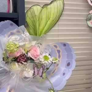 Pack of 40 Butterfly Wing Shaped Flower Wrapping Paper Elegant Flowers Packaging Paper Decorative Present Wrappers