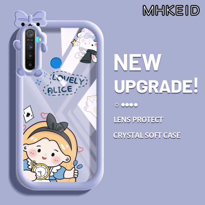 MHKEID Casing Ponsel untuk Realme 5i 5s 6i C3 Narzo 10 10A 20A Case  Cinderella kreatif berwarna-warni Monster lensa HP kamera pelindung Kesing  lunak