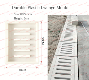 60x40cm Reusable Plastic Drainage Mould 6 Hole Channel Drain Cover Mold DIY Driveway Patio Sidewalk
