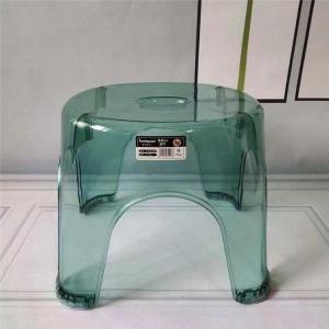 Bangku Kecil Akrilik Anti Slip Snowy Plastik Stool Jengkok Transparan Kursi Santai Anak & Dewasa