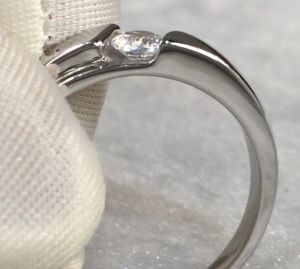 Ready Cincin Berlian Moisanit /zircon 2-3gram 9K Gold (White) plated Silver & Titanium Silver BEA09