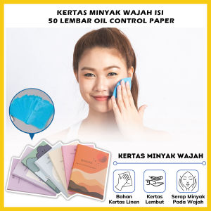 Kertas Tissue Minyak Wajah (Isi 50 Lembar) Facial Oil Control Paper Travel 50 Sheet Tissue Penyerap-GP Mall