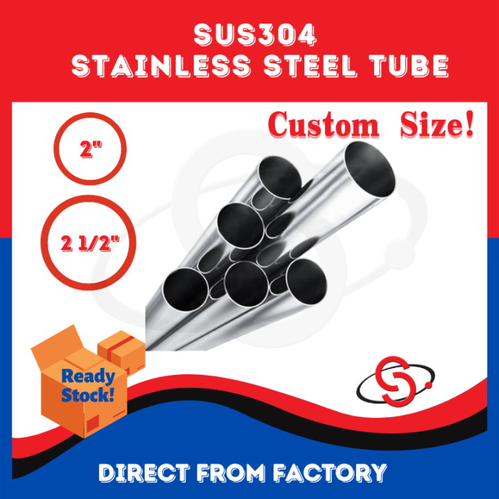 SCM SUS304 Stainless Steel Tube Stainless Steel Round Pipe Paip Besi ...