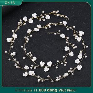 QK FA ✨ Pha Lê headbands cưới phụ kiện tóc handmade Hoa Ngọc Trai Rhinestone tóc trang trí cho cô dâu cô gái