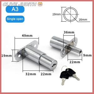 CISWGE Ngăn kéo đẩy khóa cửa trượt Showcase tủ Tủ Khóa cửa sổ an ninh