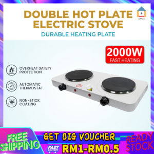 【Malaysia Spot Sale】2000w Double Hot Plate Electric Stove Induction Cooker Multifunction Without Gas Cooking Dapur Memasak Elektrik Serbaguna
