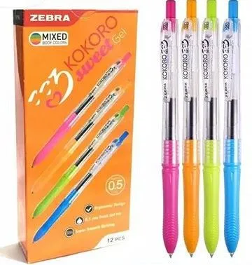 Zebra - Pulpen Kokoro Sweet Gel Colored Barrel 3 Pcs