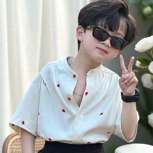 Áo Tim Cổ Chân Quần Suông Đen Đai Bằng Cho Bé Trai Bé Gái .