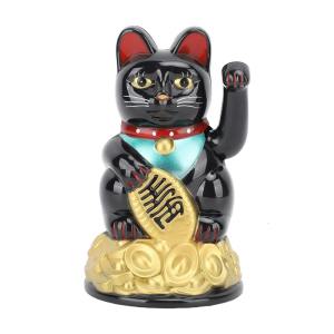 Electric Lucky Cats Sculpture Plastic Waving Cats Statue Decors For Home Office Car Dashboard Cultural Art Ornament