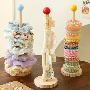 hot sale Wood Desktop Hair Rope Holder Multi-purpose Jewelry Bracelet Organizer Display Holder for Watches Bracelets Scrunchies Hair Band-Easy To Assemble