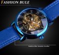 Forsining Men Watches Top Brand Luxury Mechanical Skeleton Watch Black Golden 3D Literal Design Roman Number Black Dial Clock. 