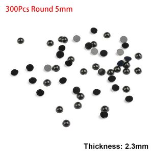 LYMEDIA 100-500Pcs Black Round Half Round Beads 3-8mm Plastic Toy Eye Bead DIY Crafts Toys Eyes Accessories Children Kids