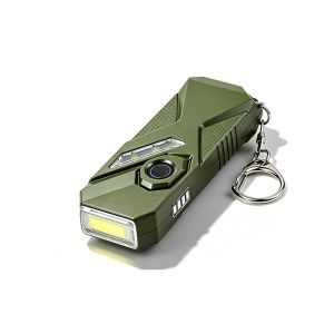 VBBN USB C Keychain Flashlight Double Front Lights Rechargeable Atmosphere Keychain Lamp Mini Multifunctional Detection Lamp Outdoor Use
