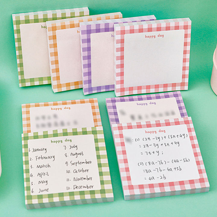 🔥chageey👍 Cute Grid Post-it Note Student Message Sticky Notes Hand ...