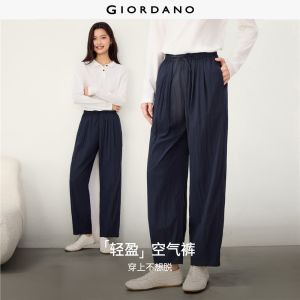 Giordano Beau Monde Women Gathered elastic waist pants Free Shipping 13416630