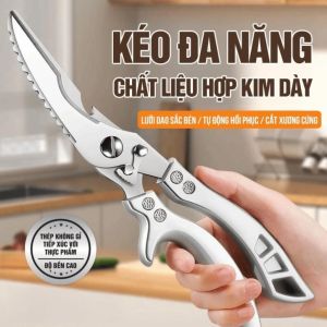 Kéo cắt gà vịt đa năng trợ lực – thép SK5 chắc chắn lưỡi sắc bén có khóa an toàn