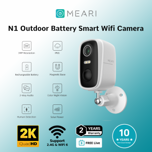Meari N1 3MP 2K Outdoor Battery Smart WiFi CCTV Camera Night Vision foc cloud storage Supported