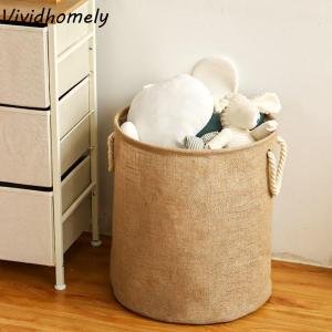 【NEW A 】Waterproof Cotton Linen Laundry Basket Large Capacity Foldable Sundries Organizer with Handle Household Toys Storage Bins Home