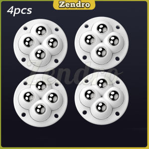 ZEO 4pcs Caster Wheels 360° Rotation Self Adhesive Universal Pulley for Small Furniture Storage Bins