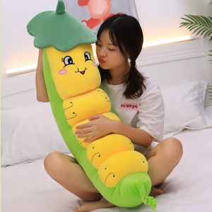 Gấu bông Sâu khoai Gối ôm sâu xanh đội lá khoai vải Miniso