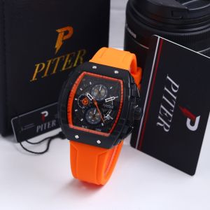 Jam Tangan Pria Piter Analog Chrono Original Sports Rubber