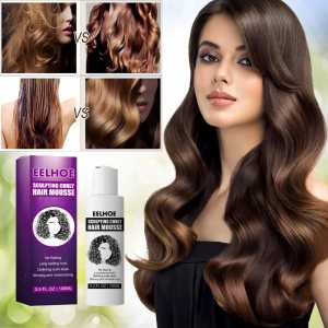 EELHOE Sculpting Curly Hair Mousse Curly Hair Styling Elastin Shining Moisturizing Fluffy Nourishing Dryness Ends Restore Hair Elasticity Sculpting Curly Mousse