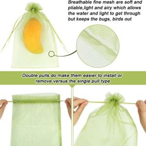 20/50Pcs Reusable Fruit Proof Drawstring Bags Plants Protection Mesh Bags Pest Barrier Covers Fruit Tree Garden Supplies h260818